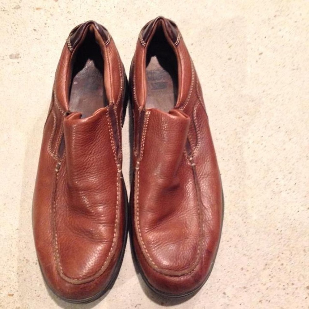 Johnston & Murphy Men's Leather Slip-On Shoes Size 10.5 Brown Comfort